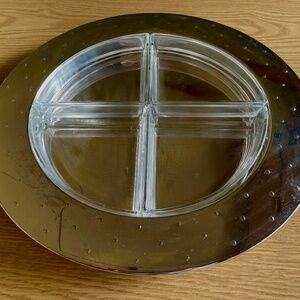 Alessi Michael Graves Antipasto Stainless Steel/Glass Tray